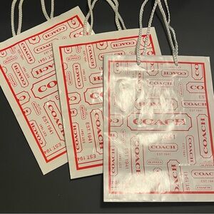 COACH Retail Shopping Bag Set (3 Bags) – Two Matching + One Variant